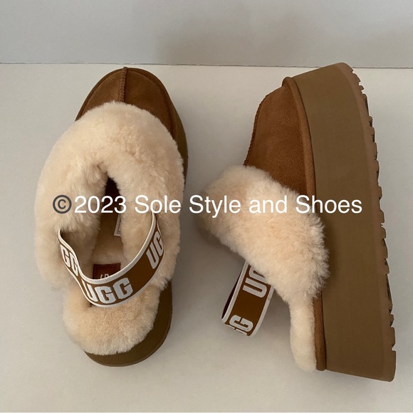 UGG Funkette Slippers Chestnut New without Box - Picture 5 of 11